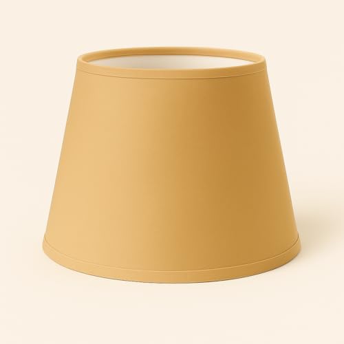 30 cm Lampenschirm, Kegel, Baumwollstoff mit weißer PVC-Rückseite, handgefertigtes Produkt, für Tischlampe, Stehlampe (Dunkelcreme) von Generic