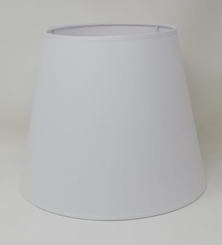 30 cm Lampenschirm, Kegel, Baumwollstoff mit weißer PVC-Rückseite, handgefertigtes Produkt, für Tischlampe, Stehlampe (Weiß) von Generic