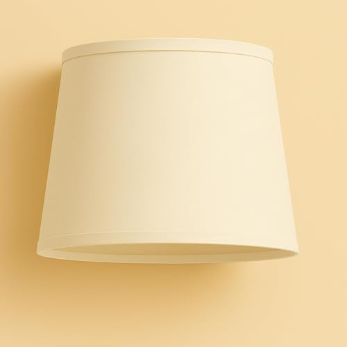 30 cm kegelförmiger Lampenschirm, Baumwollstoff, handgefertigtes Produkt, Ideal für Tischlampe (Elfenbein) von Generic