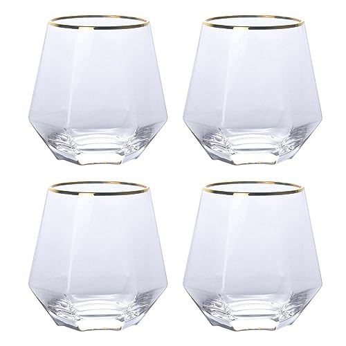 300ml Diamant Whiskey Gläser 4/6 Set, Klar Geometrisch Modisch Wasser Saft Tumbler Gekippt Scotch Glas Modern Look Für Männer Frauen, Papa, Ehemann, Freunde, Glaswaren Für Bourbon/Rum/Bar Tumbler 300ml Diamant Whiskey Gläser 4/6 Set, Klar Geometrisch Modisch Wasser Saft Tumbler Gekippt Scotch Glas Modern Look Für Männer Frauen, Papa, Ehemann, Freunde, Glaswaren Für Bourbon/Rum/Bar Tumbler von Generic