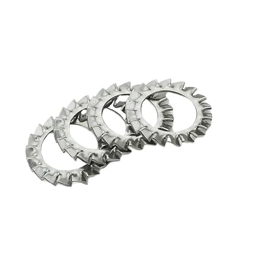 304 SSteel M3 M4 M5 M6 M8 M10 M12 M14 M16-M33 Externe interne gezahnte Fächerscheibe Dichtung(M4 100PCS,External) von Generic