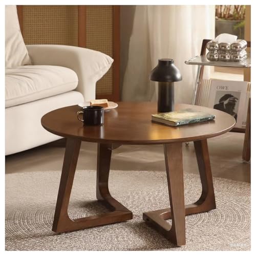 31.4in Runde Couchtisch Massivholz Bauernhaus rustikale End Tabelle, Seite Tee Holz Aussehen Akzent Möbel robust und einfache Montage für Wohnzimmer,Braun von Generic
