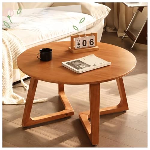 31.4in Runde Couchtisch Massivholz Bauernhaus rustikale End Tabelle, Seite Tee Holz Aussehen Akzent Möbel robust und einfache Montage für Wohnzimmer,Cherry 31.4in Runde Couchtisch Massivholz Bauernhaus rustikale End Tabelle, Seite Tee Holz Aussehen Akzent Möbel robust und einfache Montage für Wohnzimmer,Cherry von Generic