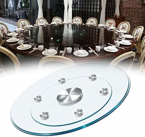 32 Runde Lazy Susan Servierplatte Küche Drehbares Tablett Mit Hilfsrädern Klare Arbeitsplatte Aus Gehärtetem Glas Für Esstisch Schwenkbar Leise, 100cm/40in 32 Runde Lazy Susan Servierplatte Küche Drehbares Tablett Mit Hilfsrädern Klare Arbeitsplatte Aus Gehärtetem Glas Für Esstisch Schwenkbar Leise, 100cm/40in von Generic