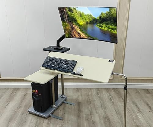 32-Zoll-stehpultkonverter Mit Einem Monitor, Leistungsstarker Computerständer Mit Mechanischem Arm, Doppelter Zweck, White, Right 32-Zoll-stehpultkonverter Mit Einem Monitor, Leistungsstarker Computerständer Mit Mechanischem Arm, Doppelter Zweck, White, Right von Generic