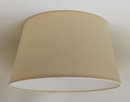 35 cm Lampenschirm, Baumwollstoff mit weißer PVC-Rückseite, handgefertigtes Produkt, für Tischlampe, Stehlampe (Creme) von Generic