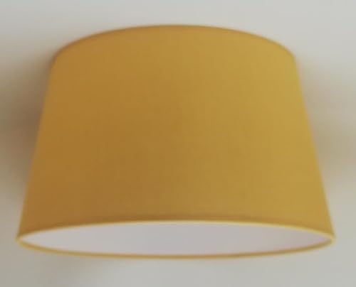 35 cm Lampenschirm, Baumwollstoff mit weißer PVC-Rückseite, handgefertigtes Produkt, für Tischlampe, Stehlampe (Ocker) von Generic