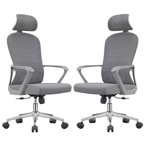 360°-Bürostühle mit Stabiler Basis, Moderner Ergonomischer Meditationsstuhl aus Netzgewebe mit Lendenwirbelstütze und Armlehne, Schwenkräder, Tragkraft 113 Kg (2er-Pack)(Black) von Generic