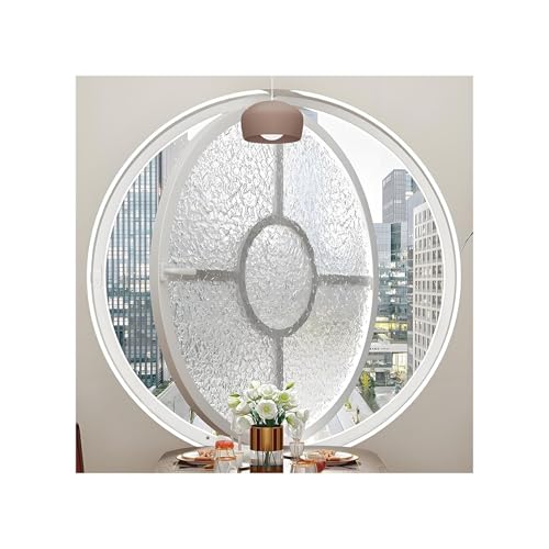 360° Drehbares Rundes Aluminiumfenster, Drehflügelfenster Aus Gehärtetem Glas Für Den Innenbereich, Badezimmer, Küche, Wohnzimmer – Ersatz-Lüftungsfenster Mit Griff(White,70cm) von Generic