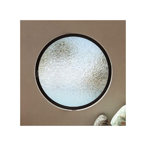 360° Drehbares Rundes Schuppenfenster Aus Gehärtetem Glas, Bullauge Mit Runder Öffnung, Flächenbündig Montiertes Badezimmer, Schlafzimmer, Wohnzimmer(Black,80cm) von Generic