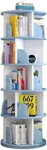 360-Grad-Display, drehbares Bücherregal, rund, für kleine Räume, bodenstehendes Bücherregal, Aufbewahrungsregal, Schlafzimmer, Wohnzimmer, Organizer, Holzbücherregal, Eckauf(Size:5 storeys,Color:Blau) 360-Grad-Display, drehbares Bücherregal, rund, für kleine Räume, bodenstehendes Bücherregal, Aufbewahrungsregal, Schlafzimmer, Wohnzimmer, Organizer, Holzbücherregal, Eckauf(Size:5 storeys,Color:Blau) von Generic