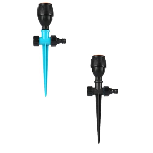 360 Grad Rasensprenger, Garten Sprinkler, 360° Rasensprinkler, Gartensprenger, Rotierender Wasser Sprenger, Große Flächen, für Bewässerungsanlagen, für Hof, Garten, Rasen (2PC) von Generic