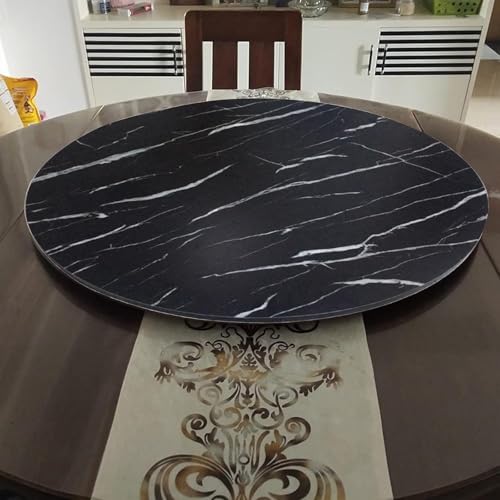 360 ° Holz Serviertablett Home Dining Drehteller Runde Drehbare Servierplatte Robust Und Langlebig Nicht Leicht Zu Beschädigen Leicht Zu Teilen Essen, Black, 28in-70cm von Generic