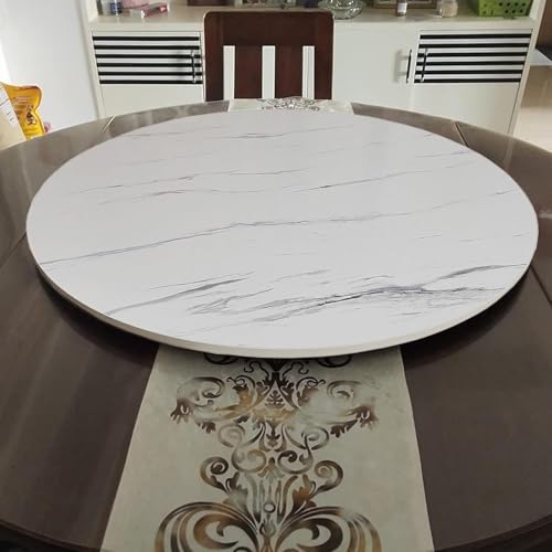 360 ° Holz Serviertablett Home Dining Drehteller Runde Drehbare Servierplatte Robust Und Langlebig Nicht Leicht Zu Beschädigen Leicht Zu Teilen Essen, White a, 28in-70cm von Generic
