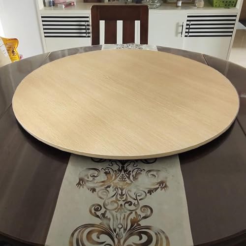 360 ° Holz Serviertablett Home Dining Drehteller Runde Drehbare Servierplatte Robust Und Langlebig Nicht Leicht Zu Beschädigen Leicht Zu Teilen Essen, Wood Color a, 32in-80cm von Generic