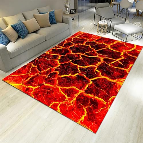 3D Abstrakte Felsflammentextur Kinder Jungen Teppich Schlafzimmer Kinderzimmer Wohnzimmer,Matten Modern Weichem Flanell Kinderteppiche 200 X 300 cm /8166252664378 von Generic