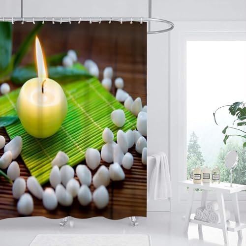 3D Duschvorhang Antischimmel 200x200 cm Spa Duschvorhang Kerzen, Wasserdicht Polyester Stoff Textil Duschvorhänge Waschbar Bad Vorhäng für Badzimmer mit 12 Haken e-4912 3D Duschvorhang Antischimmel 200x200 cm Spa Duschvorhang Kerzen, Wasserdicht Polyester Stoff Textil Duschvorhänge Waschbar Bad Vorhäng für Badzimmer mit 12 Haken e-4912 von Generic