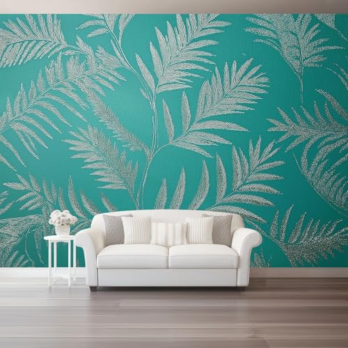 3D Fototapete 400 X 280 Cm Pflanzen Farnblätter Textur Vlies Tapete – Cyan Silbermoderne Wandtapete Mit 3D Effekt Für Wohnzimmer, Schlafzimmer, Kinderzimmer Wandbild Wanddeko 3D Fototapete 400 X 280 Cm Pflanzen Farnblätter Textur Vlies Tapete – Cyan Silbermoderne Wandtapete Mit 3D Effekt Für Wohnzimmer, Schlafzimmer, Kinderzimmer Wandbild Wanddeko von Generic