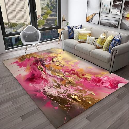 3D-Gedruckte Teppiche Für Wohnzimmer, rutschfeste Teppiche, Schlafzimmer, Nachttisch, E Fußmatten, Bunte Abstrakte Textur -Polyester-Soft-Touch,Leicht Zu Reinigen 200 X 300 cm -7153262549718 von Generic