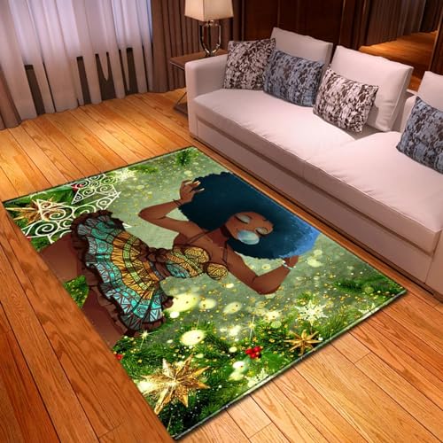 3D Gedruckter Teppich Afrikanisches Mädchen Wohnzimmer Schlafzimmer Anti Rutsch Carpet Kinder Mädchen Jungen Zimmer Spielen Krabbeln Fußmatten 180 X 280 cm -5N2V9H6R0P5 von Generic