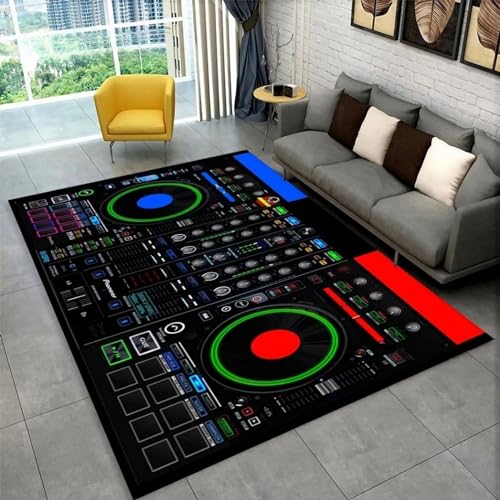 3D Gedruckter Teppich Dj-Musikinstrumente Wohnzimmer Schlafzimmer Anti Rutsch Carpet Kinder Mädchen Jungen Zimmer Spielen Fußmatten 180 X 280 cm - Leicht Zu Reinigen -7558090145958 von Generic