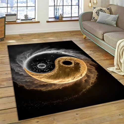 3D Gedruckter Teppich Natürliches Yin Yang Tai Chi Bagua Wohnzimmer Schlafzimmer Anti Rutsch Carpet Kinder Mädchen Jungen Zimmer Spielen Krabbeln Fußmatten 120 X 160 cm -3E8O/X3E6-5 von Generic