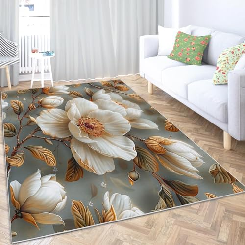 3D Gedruckter Teppich Pflanzen Blumen Wohnzimmer Schlafzimmer Anti Rutsch Carpet Kinder Mädchen Jungen Zimmer Spielen Krabbeln Fußmatten 100 X 150 cm - Leicht Zu Reinigen -68283329421 von Generic