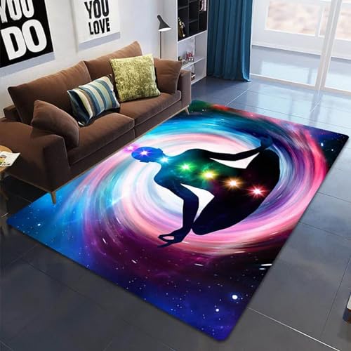 3D Illusion Teppich Optischer Täuschung Bodenmatte Yoga-Meditation Wohnzimmer rutschfest Fußmatten Vielseitige Wohnaccessoires - Polyester-Soft-Touch, 160 X 230 cm -6X9V7U1U6X0N6 von Generic