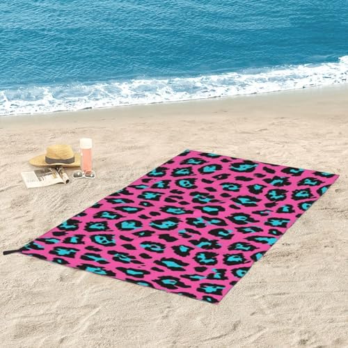 3D Pizza Peperoni Quick Dry Handtuch Super Saugfähiges Und Leichtes Mikrofaserhandtuch Für Outdoor-Abenteuer Und Den Heimgebrauch, Cute Turquoise Leopard, 31.5"x63" 3D Pizza Peperoni Quick Dry Handtuch Super Saugfähiges Und Leichtes Mikrofaserhandtuch Für Outdoor-Abenteuer Und Den Heimgebrauch, Cute Turquoise Leopard, 31.5"x63" von Generic