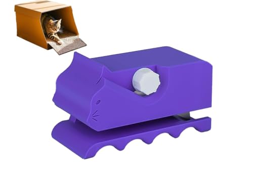 3D Printed Kitten Shaped Cat Scratch Cardboard Cutter - Manual Scratcher Tool for Cat Lovers & DIY Enthusiasten (Purple) von Generic