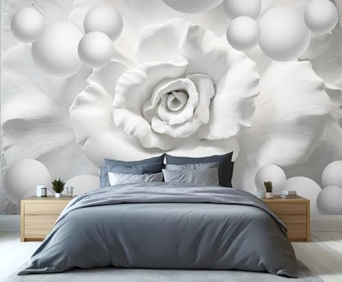 3D Rosen Wandbilder Reliefputz Elegante Blumen Tapete Weiße Blumen Tapete für Mädchen Geprägte Weiße Kugeln Wandpapier für Mädchen Schlafzimmer Wohnzimmer TV Hintergrund Dekoration Wandbild Poster 3D Rosen Wandbilder Reliefputz Elegante Blumen Tapete Weiße Blumen Tapete für Mädchen Geprägte Weiße Kugeln Wandpapier für Mädchen Schlafzimmer Wohnzimmer TV Hintergrund Dekoration Wandbild Poster von Generic