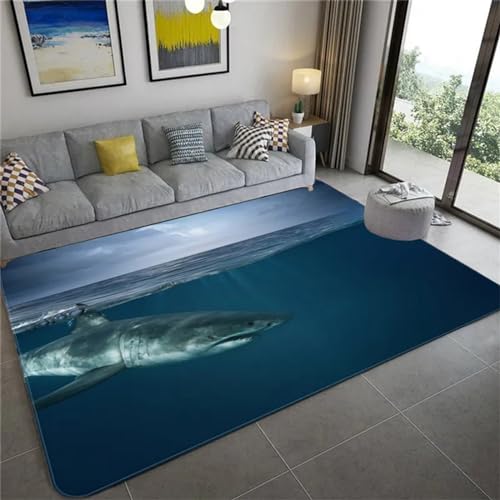 3D Teppich Meerestier Hai Boden Matte Wohnzimmer Große Größe Teppiche Weiche Schlafzimmer Teppich Für Kinder Jungen Mädchen Toilettenmatte Toormat 40 X 60 cm -9U1A-B4A9-2D4C von Generic