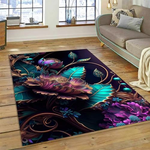 3D Teppich Rosenblüte Pflanzen Fläche Teppiche Stereo Vision rutschfeste Bodenmatte Türmatte rutschfest Für Wohnzimmer Esszimmer Schlafzimmer Zuhause Dekor, 100 X 150 cm - Leicht Zu Rei -22190650303 3D Teppich Rosenblüte Pflanzen Fläche Teppiche Stereo Vision rutschfeste Bodenmatte Türmatte rutschfest Für Wohnzimmer Esszimmer Schlafzimmer Zuhause Dekor, 100 X 150 cm - Leicht Zu Rei -22190650303 von Generic