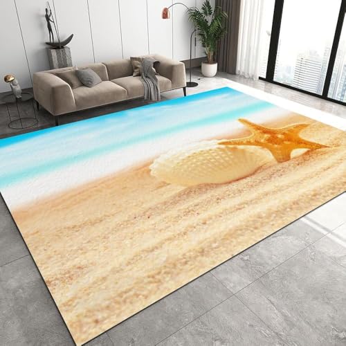 3D Teppich Seesternschale Boden Matte Wohnzimmer Samt Area Teppiche Weiche Schlafzimmer Teppich Für Kinder Jungen Mädchen Toilettenmatte Toormat 200 X 300 cm - Leicht Zu Reinigen /9045718603825 von Generic