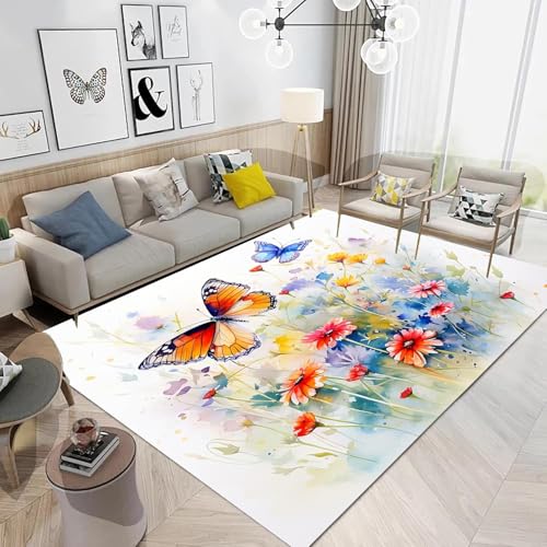 3D Tierischer Schmetterling 160 X 230 cm Kinder Jugendliche Jungen Teppich Schlafzimmer Kinderzimmer Wohnzimmer, Krabbelmatte Modern Weichem Flanell Kinderteppiche -696338629352 von Generic