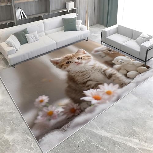 3D Tierkatze Kinder Jungen Teppich Schlafzimmer Kinderzimmer Wohnzimmer,Modern rutschfest Flanell Kinderteppiche 180 X 280 cm /676793949936 von Generic