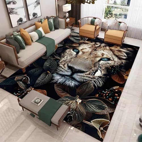 3D Tierlöwe Teppich Kinder Jungen Kinderzimmer Gaming Teppich Schlafzimmer Wohnzimmer Modern Kinderteppiche Er 180 X 280 cm - Leicht Zu Reinigen -3482650424759 von Generic