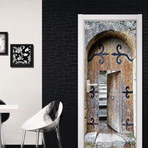 3D Türaufkleber Retro-Treppe Mit Eisentür 90 X 200 Cm Selbstklebendes Wandbild Home Decoration Art Decal Schlafzimmer Wohnzimmer Abnehmbares Poster Türaufkleber - Kinderzimmer Wohnzimmer Kü -4O4U/U6A0 von Generic