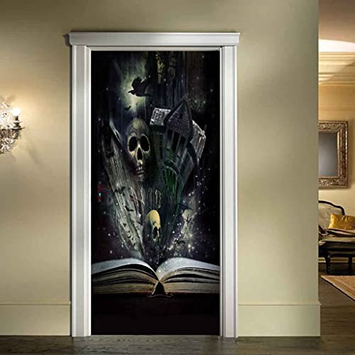 3D Türaufkleber Skelett Schloss 90 X 200 Cm Türtapete Selbstklebend Türposter - Fototapete Türfolie Poster Tapete Meer Aufkleber Diy Selbstklebende Wandbild Pvc Wasserdichte Tapete - Türfoto von Generic