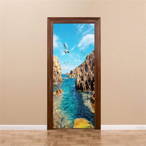 3D Türaufkleber Türtapete Selbstklebend Wandbild Pvc Wasserdicht Abnehmbar Türfolie Alpine Landschaft 100 X 215 Cm Poster Fototapete Wohnzimmer Kinderzimmer Bad Kunst Wandaufkleber - T-51330589038536 von Generic