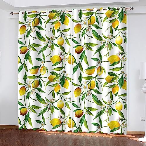 3D Vorhang Blickdicht Gelbe Frucht Zitrone Gardine Polyester Mit Ösenvorhang Für Schlafzimmer Kinderzimmer Wohnzimmer Dekoration 2Er Set - Beschattung Wärmedämmung Lärmminderung-8Q4E5D7D0O0 3D Vorhang Blickdicht Gelbe Frucht Zitrone Gardine Polyester Mit Ösenvorhang Für Schlafzimmer Kinderzimmer Wohnzimmer Dekoration 2Er Set - Beschattung Wärmedämmung Lärmminderung-8Q4E5D7D0O0 von Generic