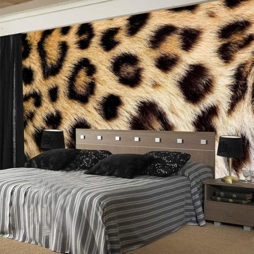 3D Wandtapete Für Wohnzimmer Schlafzimmer Tierfell-Leopardenmuster 500(W)X350(H)Cm Esszimmer Tapete Wandbild 3D Abziehen Und Aufkleben Selbstklebend Wandaufkleber Mädchen Zimmer Dekorieren Wan-204879 von Generic