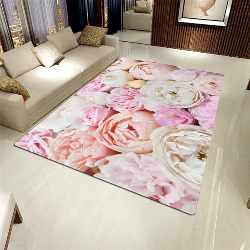 3D Wunderschöne Rosenblüten Gedruckte Teppiche Teppich Schlafzimmer Wohnzimmer Teppich Balkon Terrasse Küche Teppich Fußmatte Badezimmer Fußmatte 80 X 120 cm - Leicht Zu Reinigendes -1K4S+G7U9-1T7D von Generic