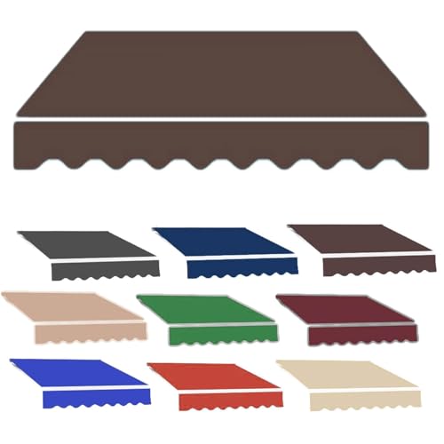 3X2.5M 3X1.5M 4X2M Markisenbespannung Wasserdicht Markisen Ersatzstoff Sonnenschutz Markiesenstoff Wechseln für Hof, Deck, Balkon(Coffee Brown,15x11ft/4.6x3.4m) von Generic