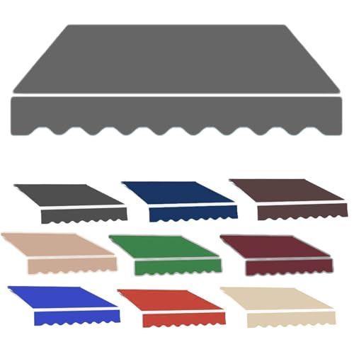 3X2.5M 3X1.5M 4X2M Markisenbespannung Wasserdicht Markisen Ersatzstoff Sonnenschutz Markiesenstoff Wechseln für Hof, Deck, Balkon(Grey,19.6x4.9ft/6x1.5m) von Generic