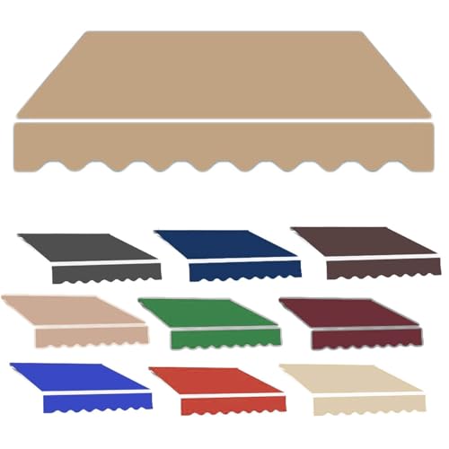 3X2.5M 3X1.5M 4X2M Markisenbespannung Wasserdicht Markisen Ersatzstoff Sonnenschutz Markiesenstoff Wechseln für Hof, Deck, Balkon(Khaki,19.6x9.8ft/6x3.0m) von Generic