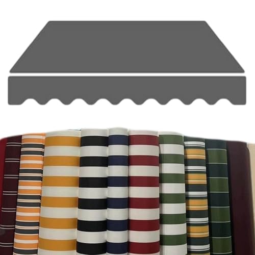 3x2.5m/3x2m Markisen Ersatzstoff Markisenbespannung für Hof, Deck, Balkon Wasserdicht Markiesenstoff aus Polyester mit PU-Beschichtung(Grey,11x8ft/3.4x2.5m) von Generic