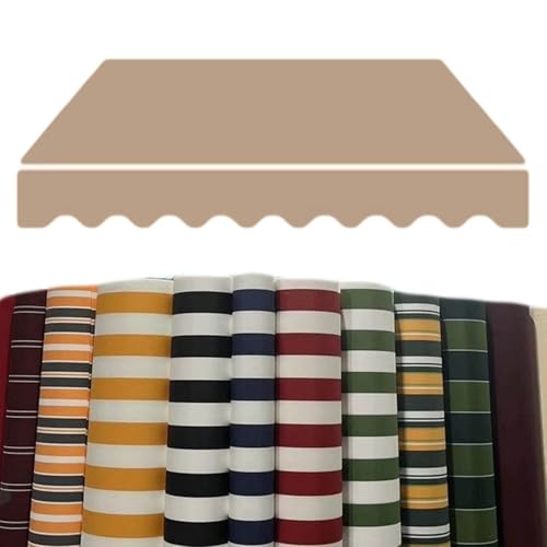 3x2.5m/3x2m Markisen Ersatzstoff Markisenbespannung für Hof, Deck, Balkon Wasserdicht Markiesenstoff aus Polyester mit PU-Beschichtung(Khaki,19x10ft/5.8x3.0m) von Generic