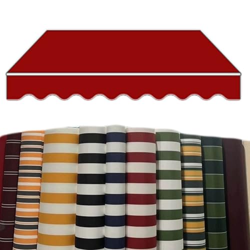 3x2.5m/3x2m Markisen Ersatzstoff Markisenbespannung für Hof, Deck, Balkon Wasserdicht Markiesenstoff aus Polyester mit PU-Beschichtung(Red,13x9.8ft/4x3.0m) von Generic