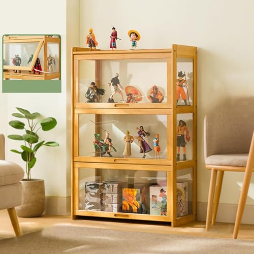 4/5 Schicht Acryl Vitrine, Vitrine Klare Acryl Display Stand Kuriositäten Schränke Mit Türen Stark Tragend Multifunktional Staubdicht Reinigen, Brown, 70 * 34 * 140cm von Generic